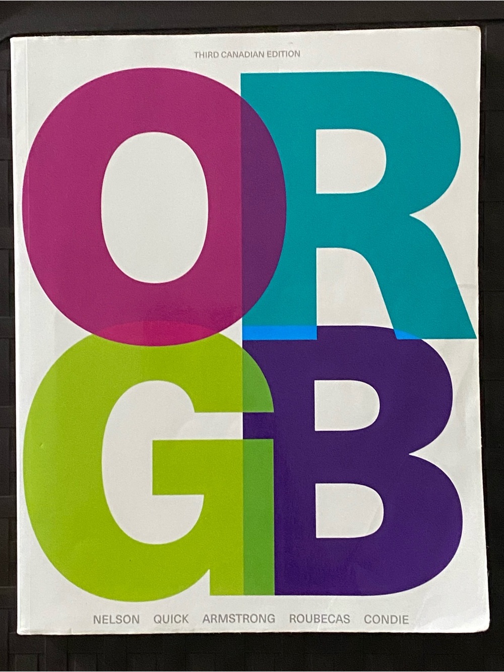 Colorful ORGB Text Graphic Book Cover
